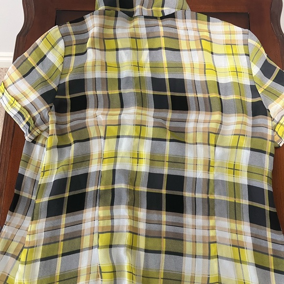 Sheer Plaid Yellow and Black Clueless Energy Top - Picture 2 of 3